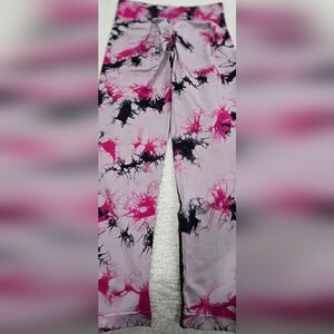 Pink and Black Tie-Dye Leggings